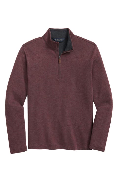 Herringbone Double Face Half Zip