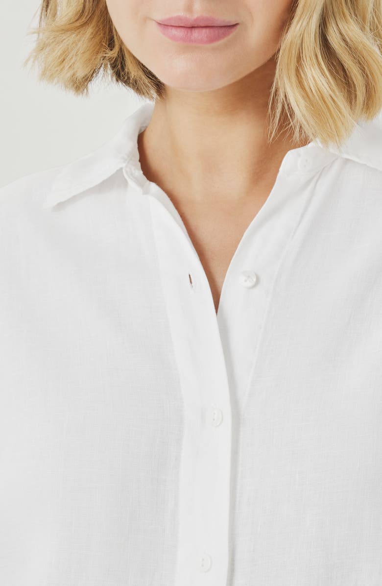 Splendid Stella Linen Button-Up Shirt, Alternate, color, White