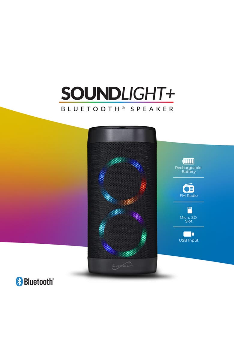 Soundlight+ Bluetooth Rechargeable Portable Speaker, Alternate, color, Black