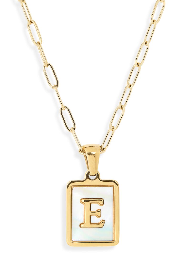Ocean Drive Initial Pendant Necklace, Main, color, GOLD E