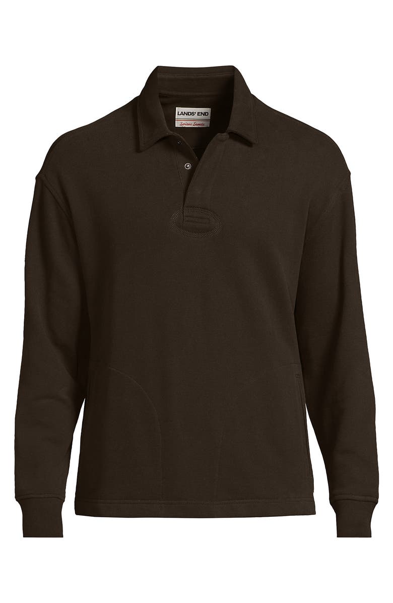 Lands' End Long Sleeve Serious Sweats Rugby, Alternate, color,