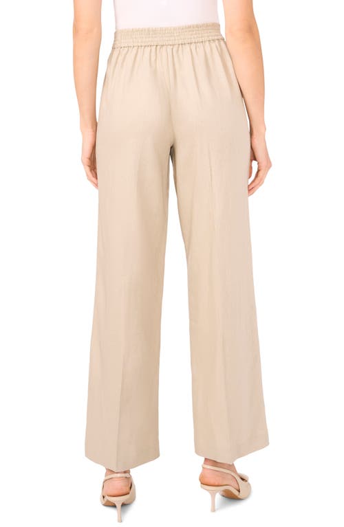 Halogenr Halogen(r) Linen Blend Crop Wide Leg Pants In Taupe Bisque