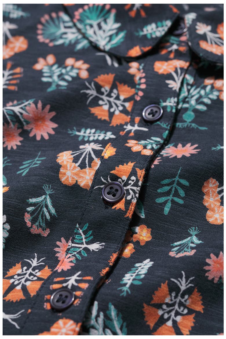 Mainland Floral Print Midi Shirtdress, Alternate, color, APOTHECARY PLANTS INKWELL
