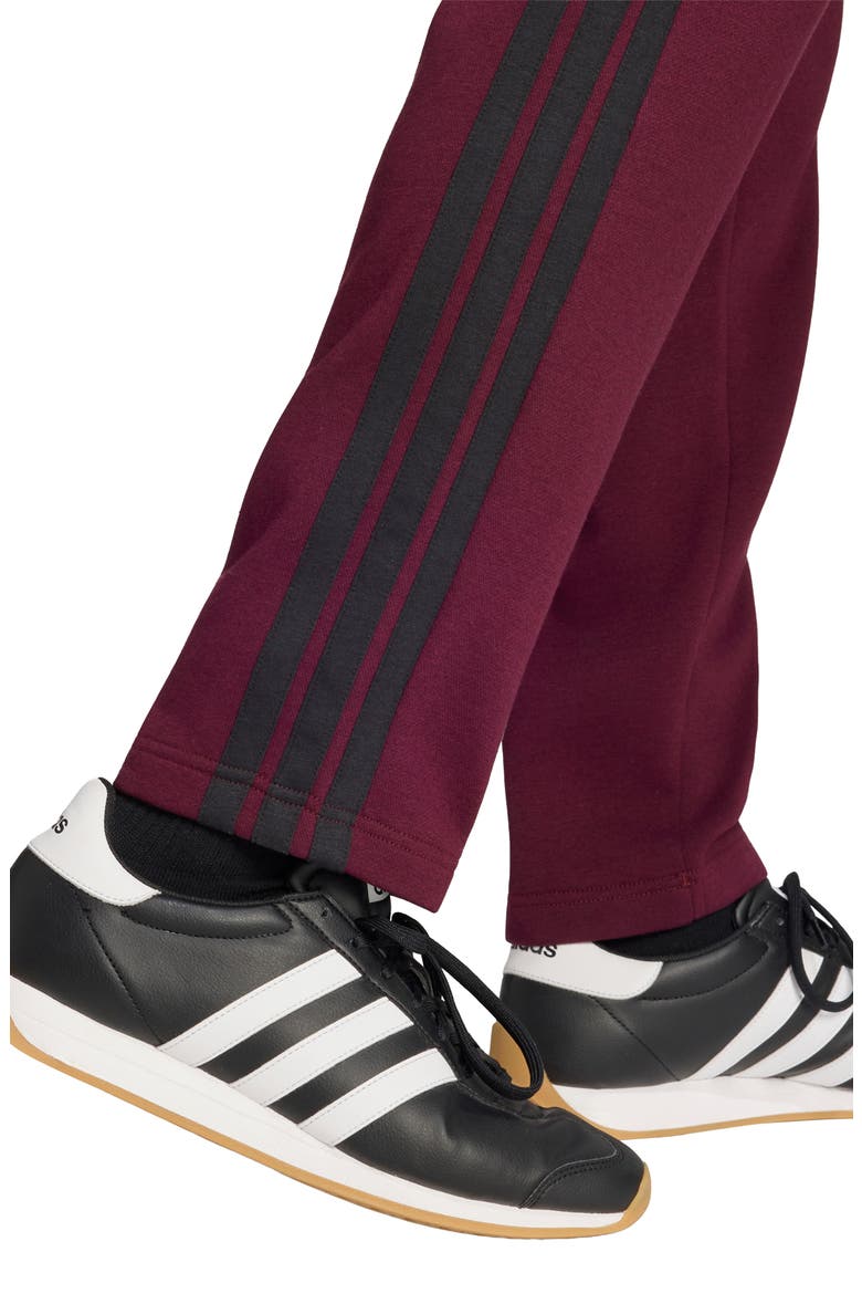 Essentials 3-Stripes Fleece Joggers, Alternate, color, MAROON/ BLACK
