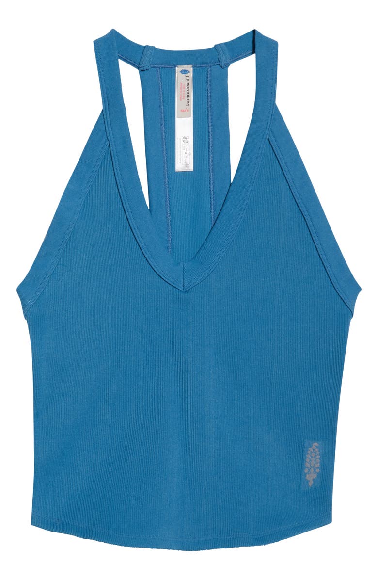 Free People FP Movement All Clear Crop Racerback Tank, Alternate, color, Celestial Blue