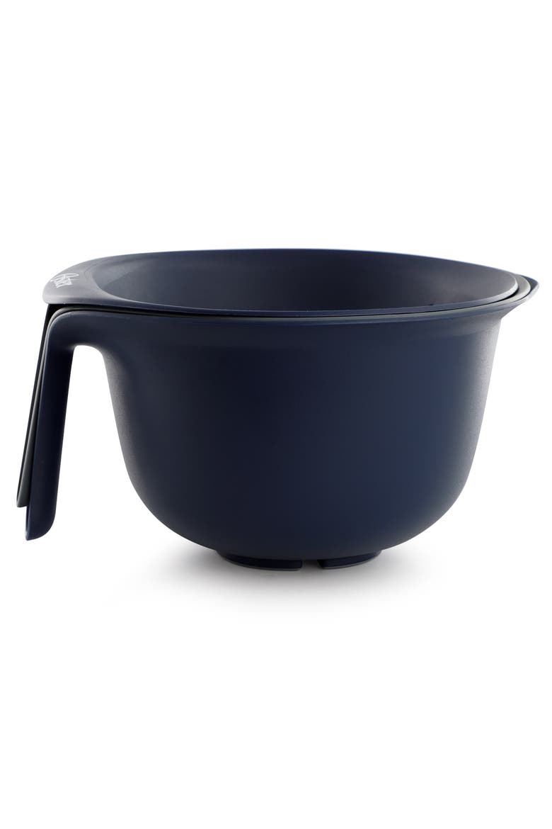 3 Piece Nestable Plastic Colander and 3 Quart Bowl Set, Alternate, color, Blue