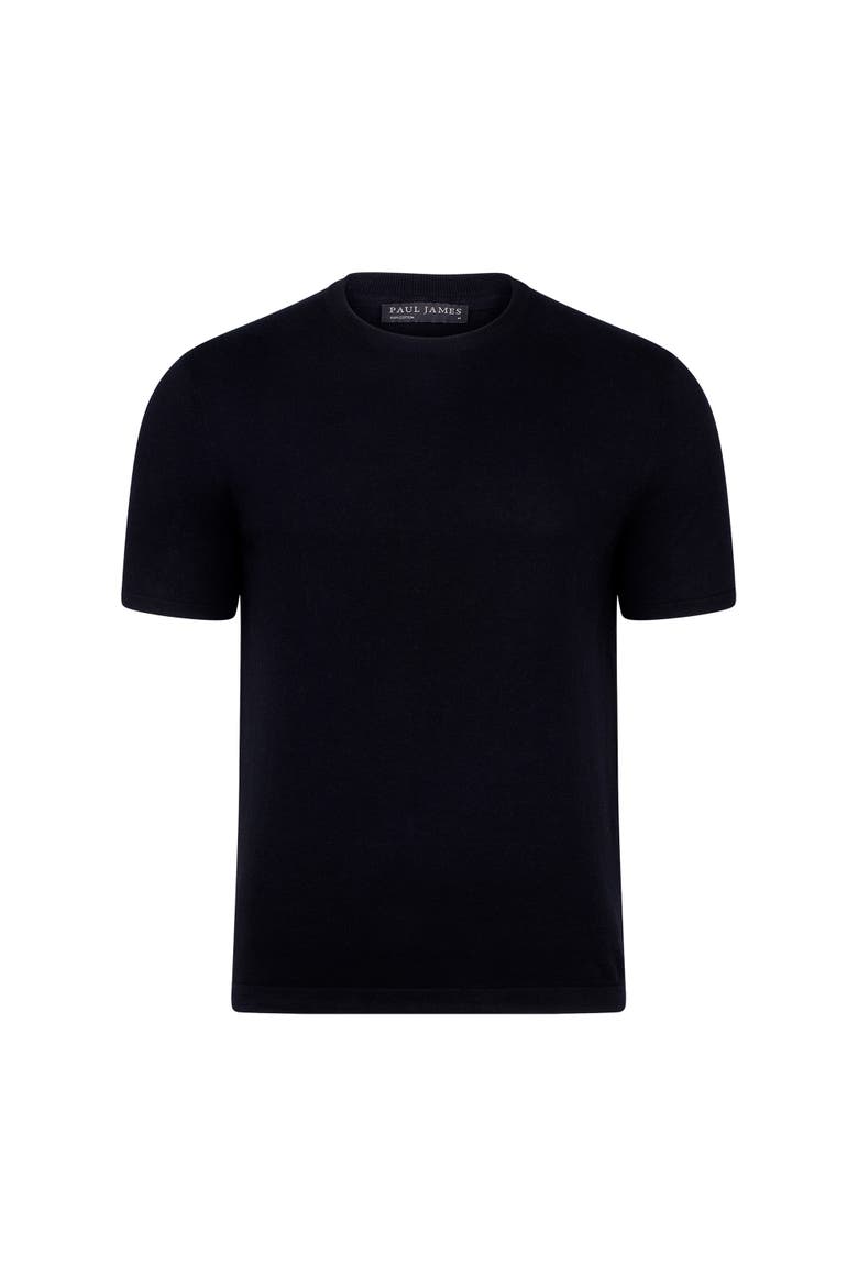 100% Ultra Fine Cotton Knitted T-shirt, Alternate, color, Black