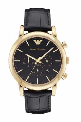 Emporio Armani Emporio Armani Leather Strap Watch, 46mm