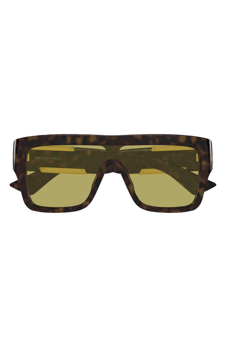 Bottega Veneta 99mm Shield Sunglasses, Main, color, Havana