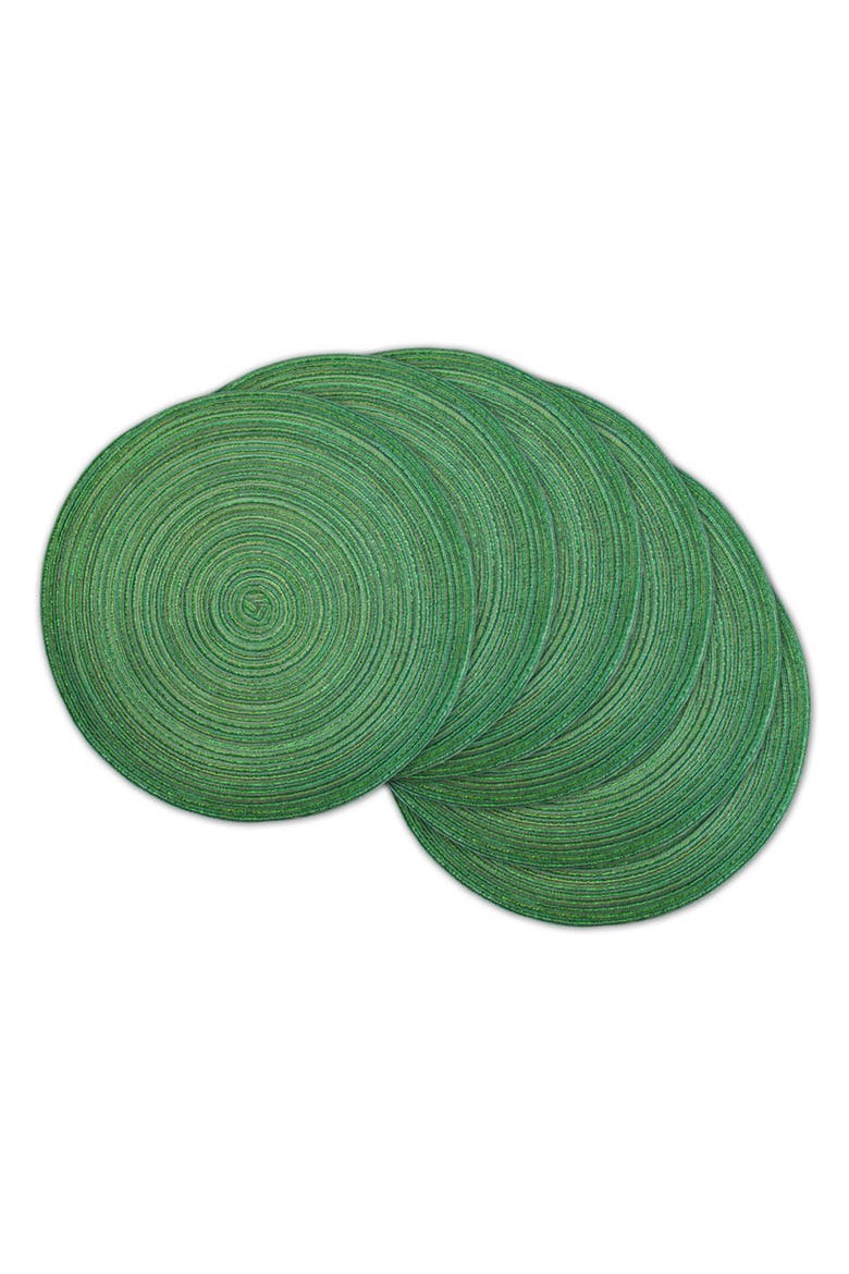 Metallic Variegated Round Woven Placemat Set/6, Main, color, Green