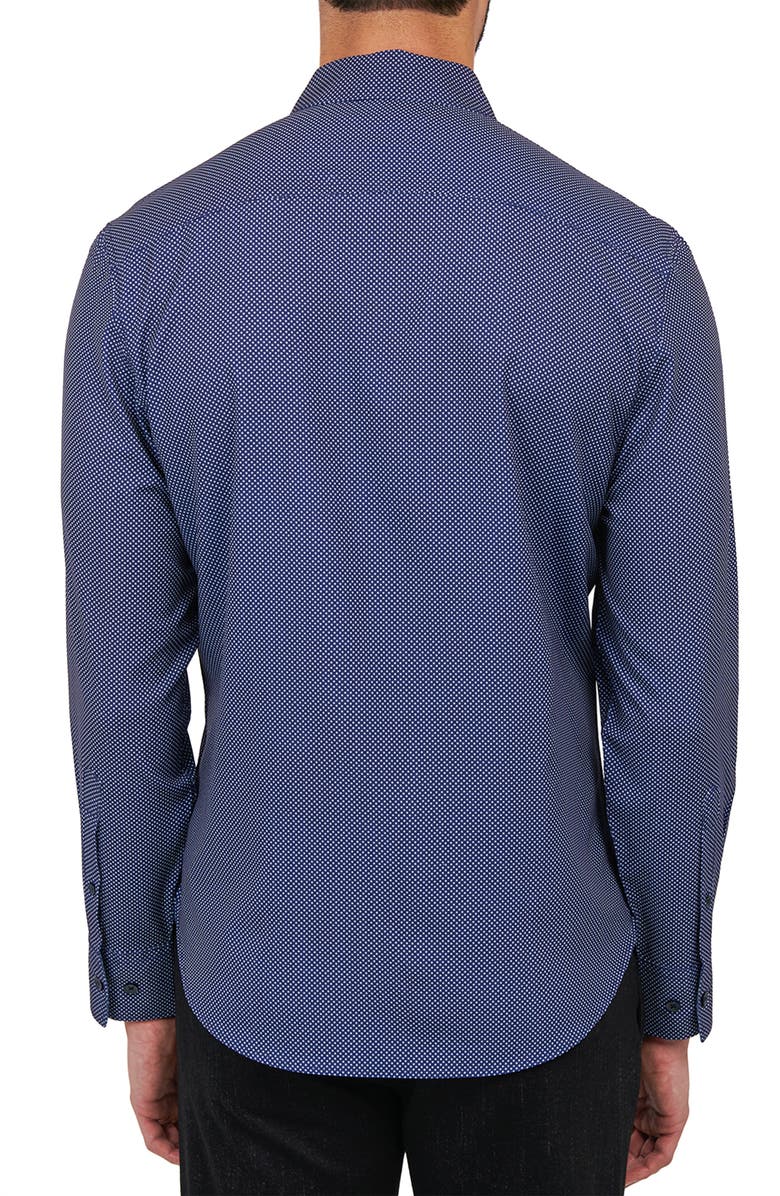 CONSTRUCT Slim Fit Microdot 4-Way Stretch Performance Button-Up Shirt, Alternate, color, Navy