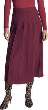 Boden Pleated Side Split Midi Skirt