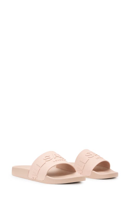 Allsaints Biggy Slip On Logo Sliders In Rose Dust Pink