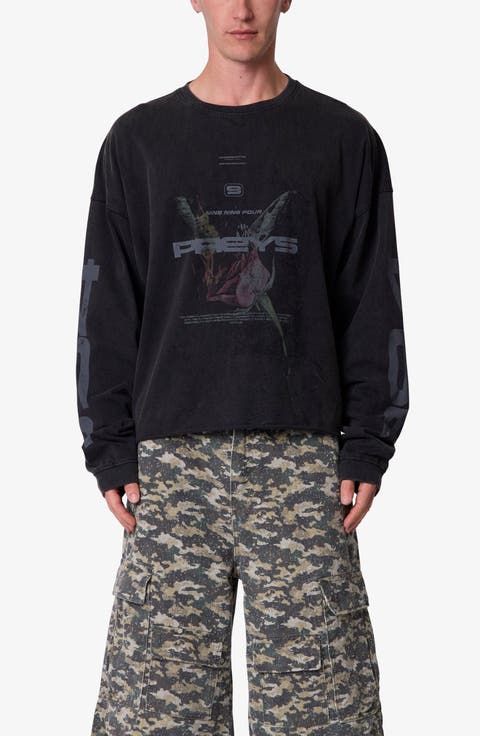 Preys Long Sleeve Graphic Cotton T-Shirt