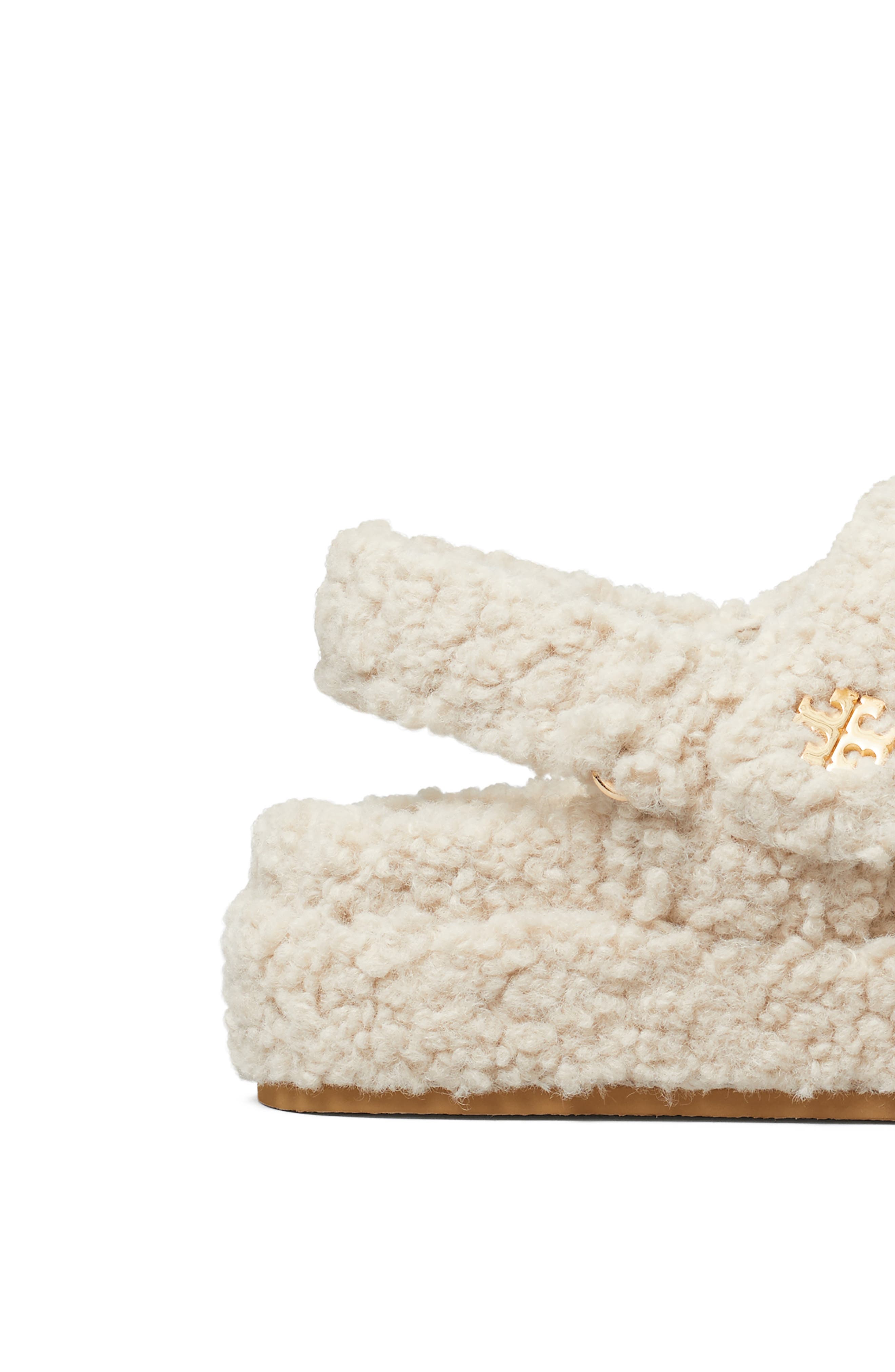 Tory Burch Kira Faux Shearling Sport Sandal, Alternate, color, 