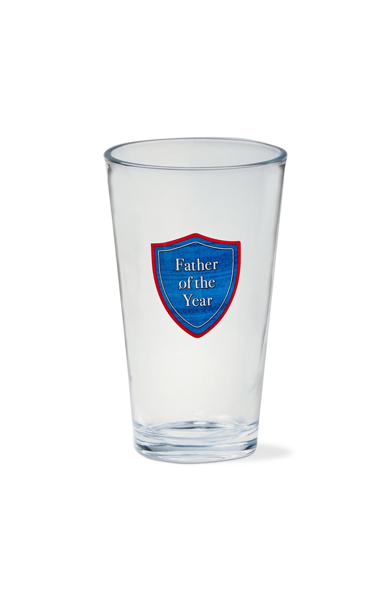 tag Father Of The Year Pilsner Beer Glass Dishwasher Safe, Main, color, Clear