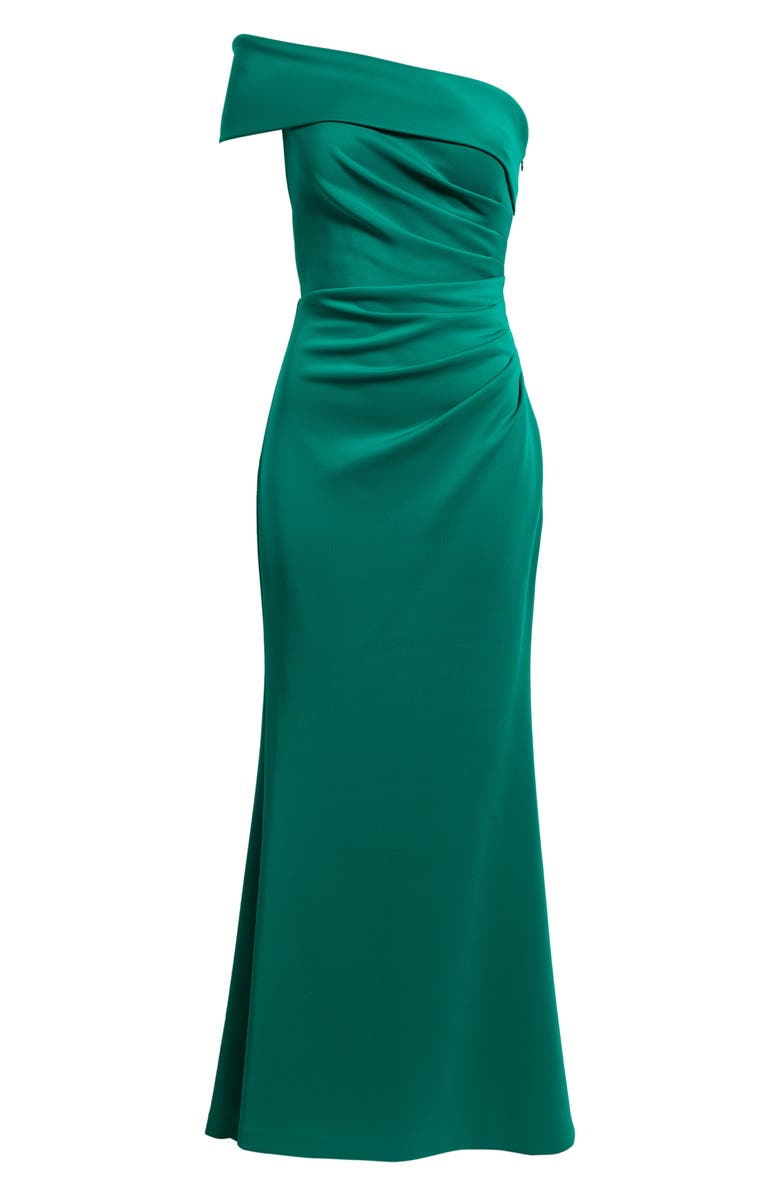 Eliza J One-Shoulder Ruched Gown, Alternate, color, Green