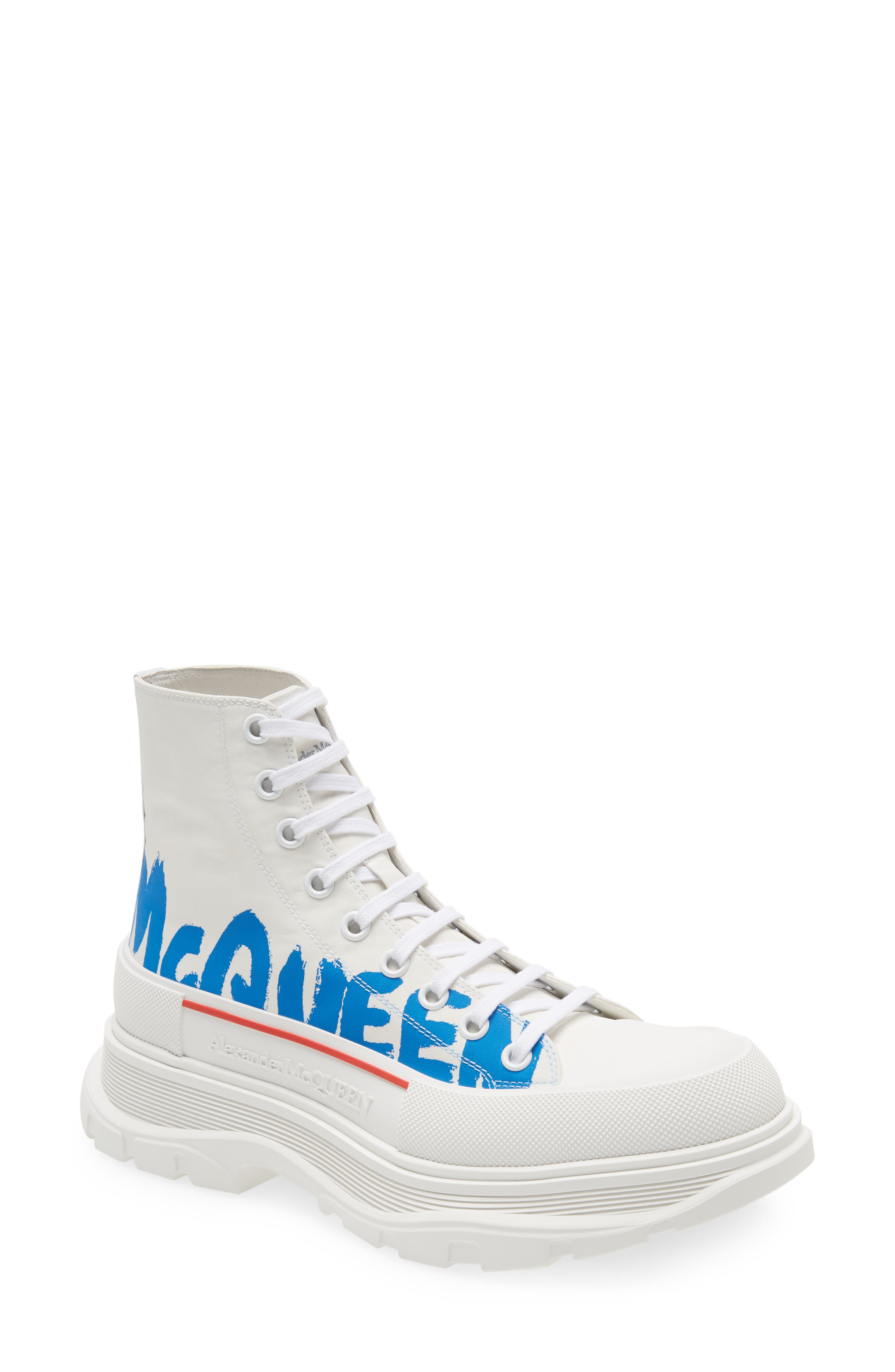 McQueen Tread Slick Graffiti High Top Sneaker, Main, color, 