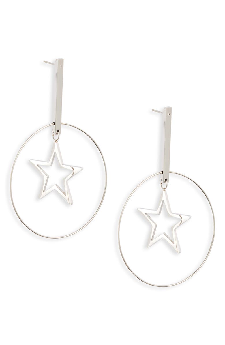 Knotty Floating Star Hoop Earrings, Main, color, 