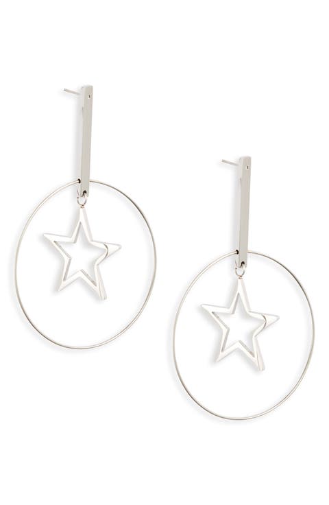 Floating Star Hoop Earrings