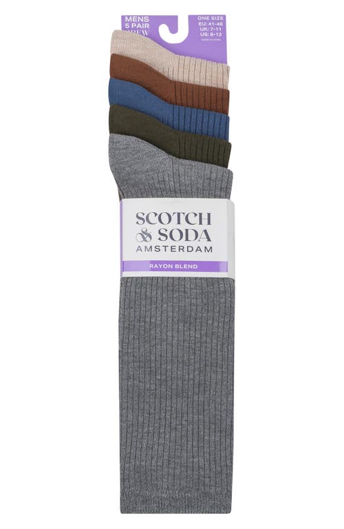 Scotch & Soda 5-pack Crew Socks In Grey Multi