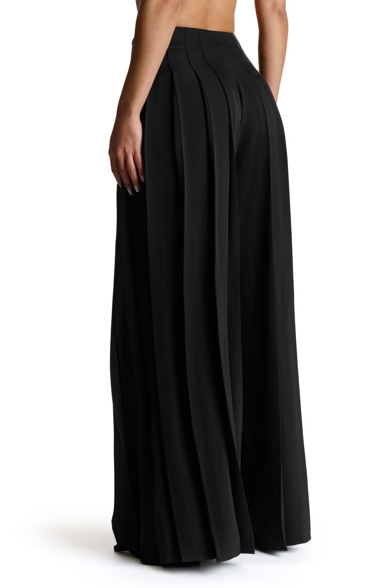 Pleated Wide Leg Pants, Alternate, color, BLACK