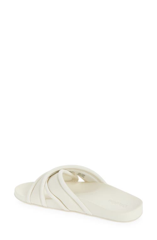 Olukai Ani Water Resistant Crisscross Slide Sandal In White
