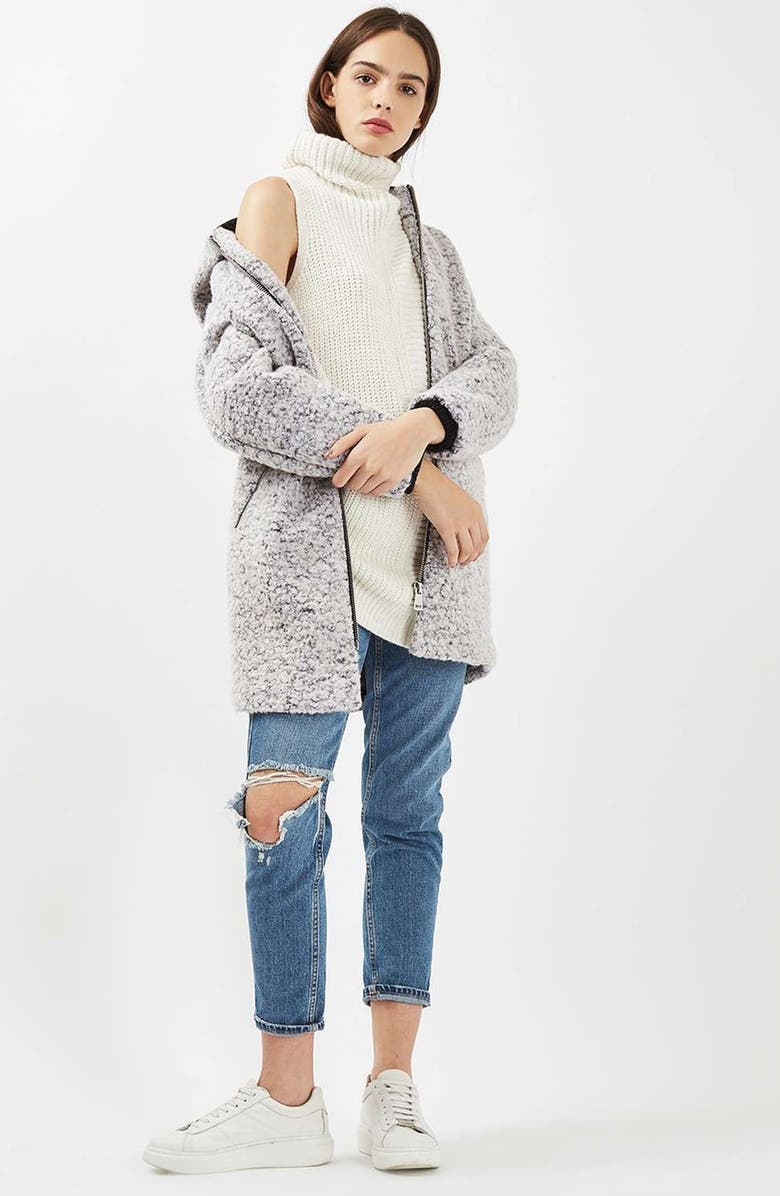 Topshop Sleeveless Turtleneck Sweater, Alternate, color, 