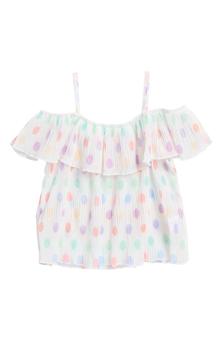 Doe A Dear Kids' Print Pleated Chiffon Top, Main, color,