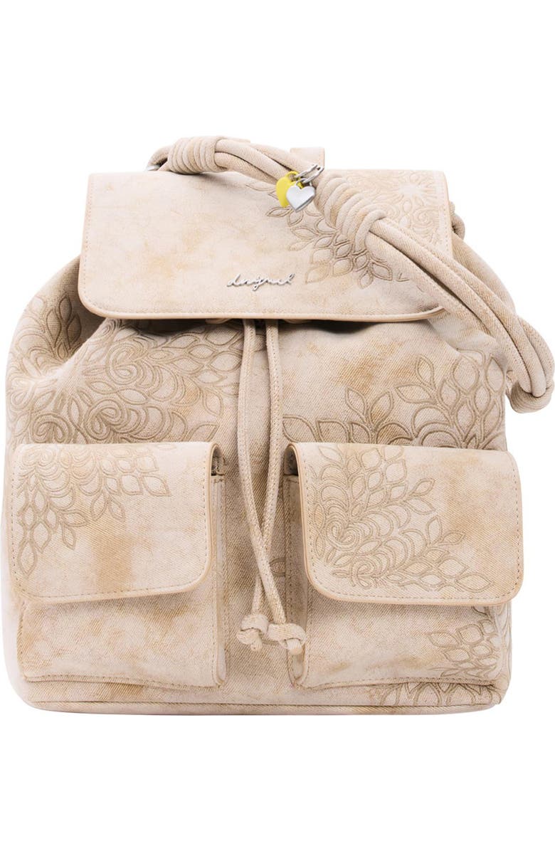 Desigual Mini Floral Embroidered Convertible Backpack, Main, color,