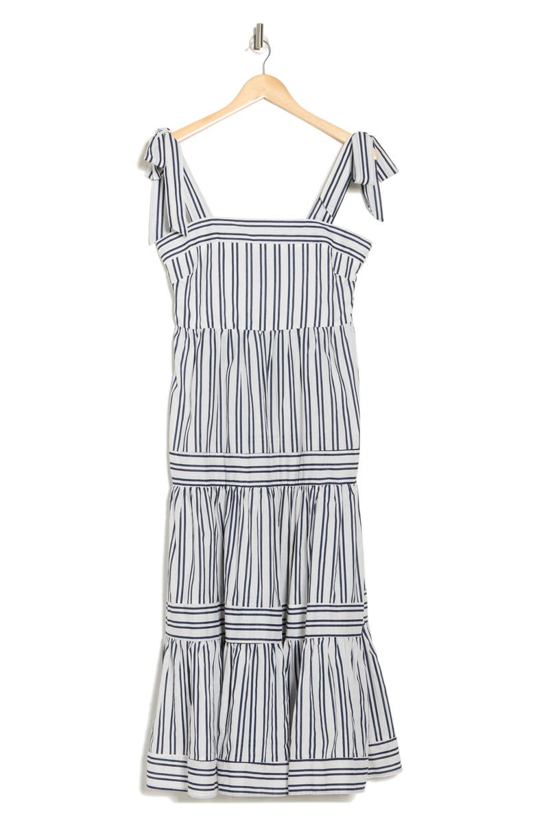 Ellen Tracy Tie Shoulder Cotton Tiered Sundress, Alternate, color, 