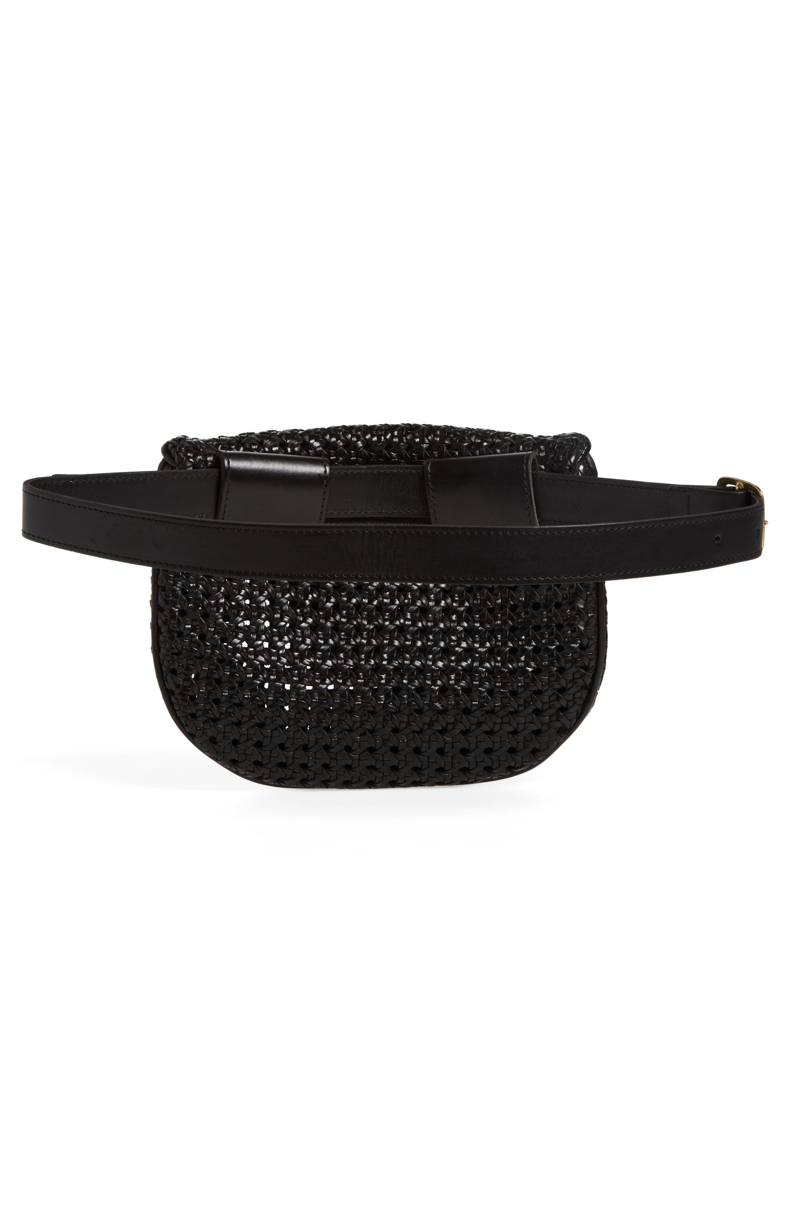 Clare V. Woven Leather Belt Bag, Alternate, color, 