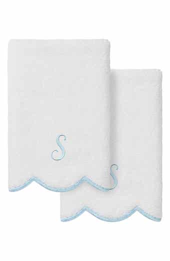 Adornia Scallop Set of 2 Personalized Hand Towels