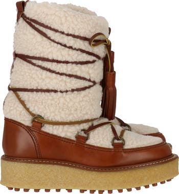 Faux Shearling & Leather Platform Boot