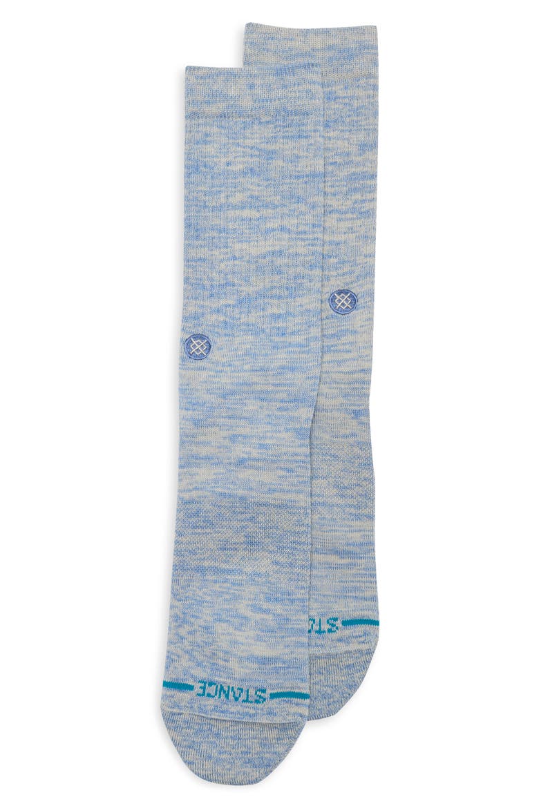 Marled Crew Socks, Main, color, GREY BLUE