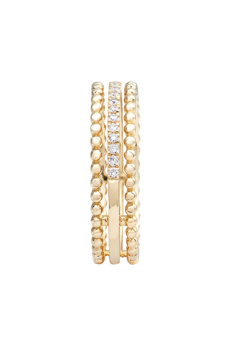 Diamond & 18K Gold Bead Stacking Ring (Nordstrom Exclusive), Alternate, color, YELLOW GOLD/ DIAMOND