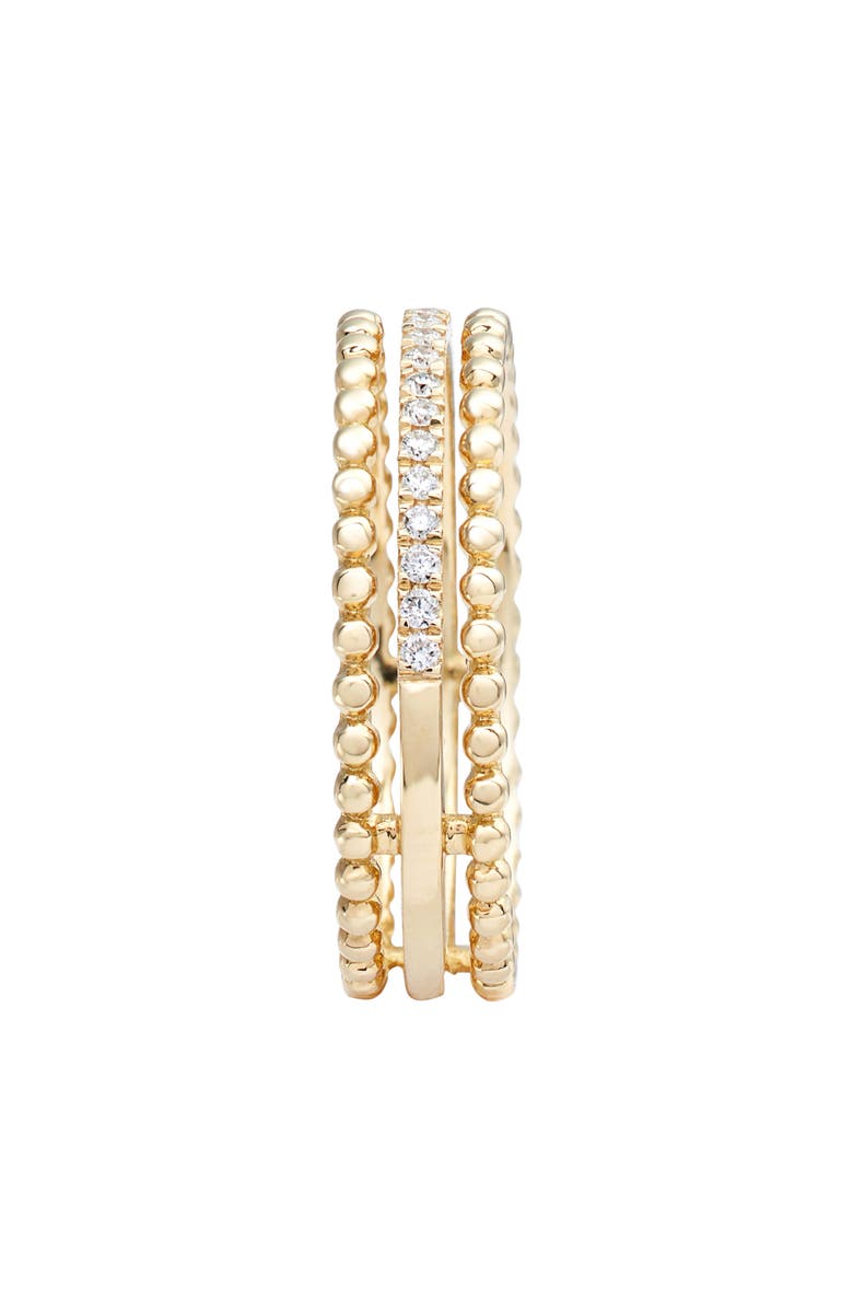 Bony Levy Diamond & 18K Gold Bead Stacking Ring, Alternate, color,