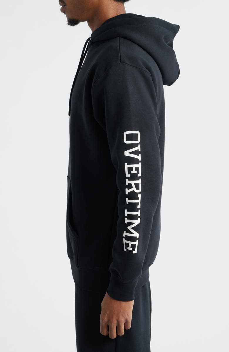 OVERTIME Classic Graphic Print Logo Hoodie, Alternate, color, Black