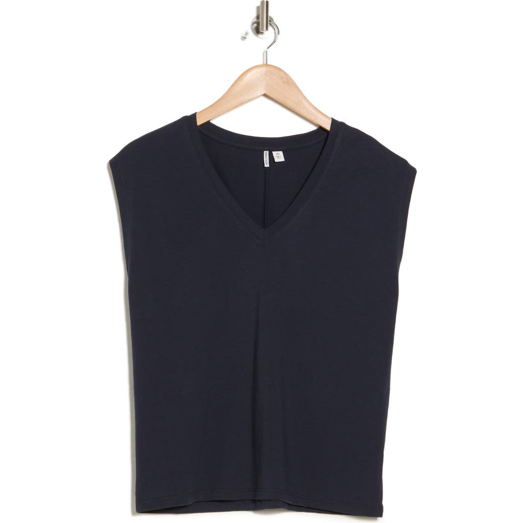 Nordstrom V-neck Pima Cotton T-shirt In Navy Night