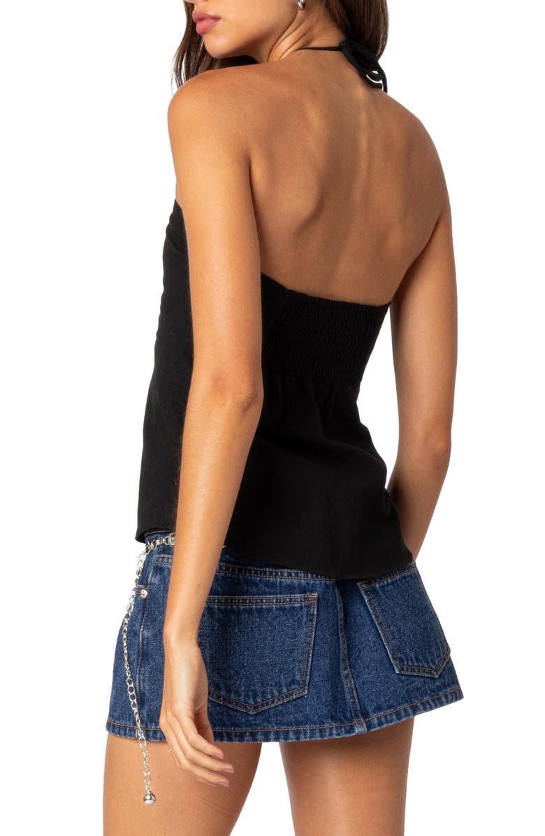 EDIKTED Gathered Split Front Halter Top, Alternate, color, 