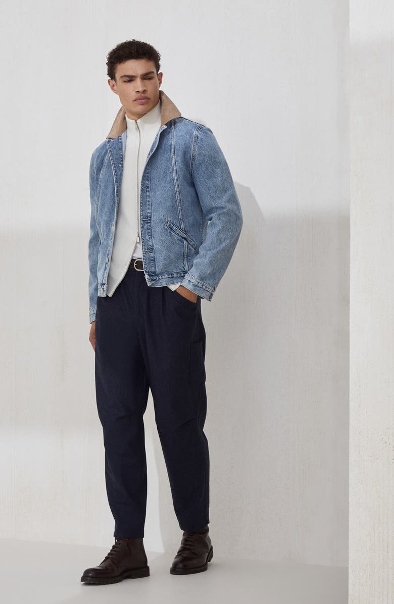 Brunello Cucinelli Zip-front cardigan, Alternate, color, Panama