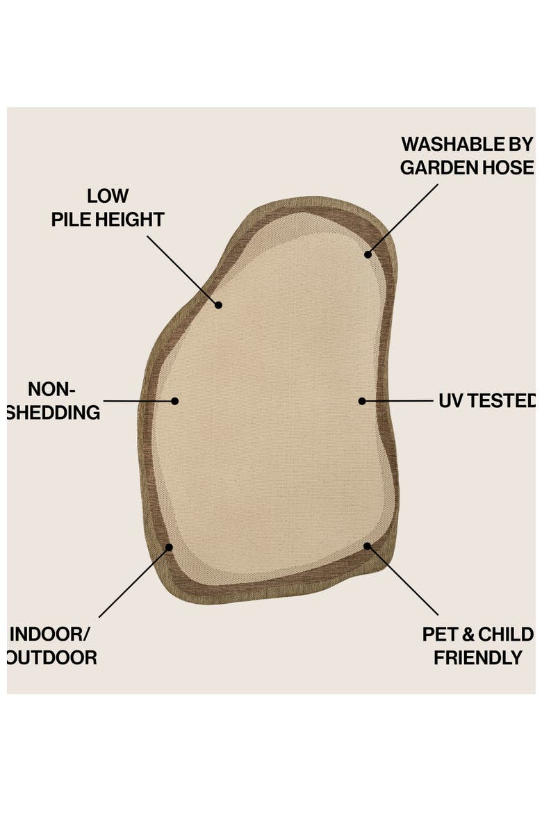 Wyatt Modern Rustic Abstract Indoor/Outdoor Shaped Area Rug, Alternate, color, Beige/Brown