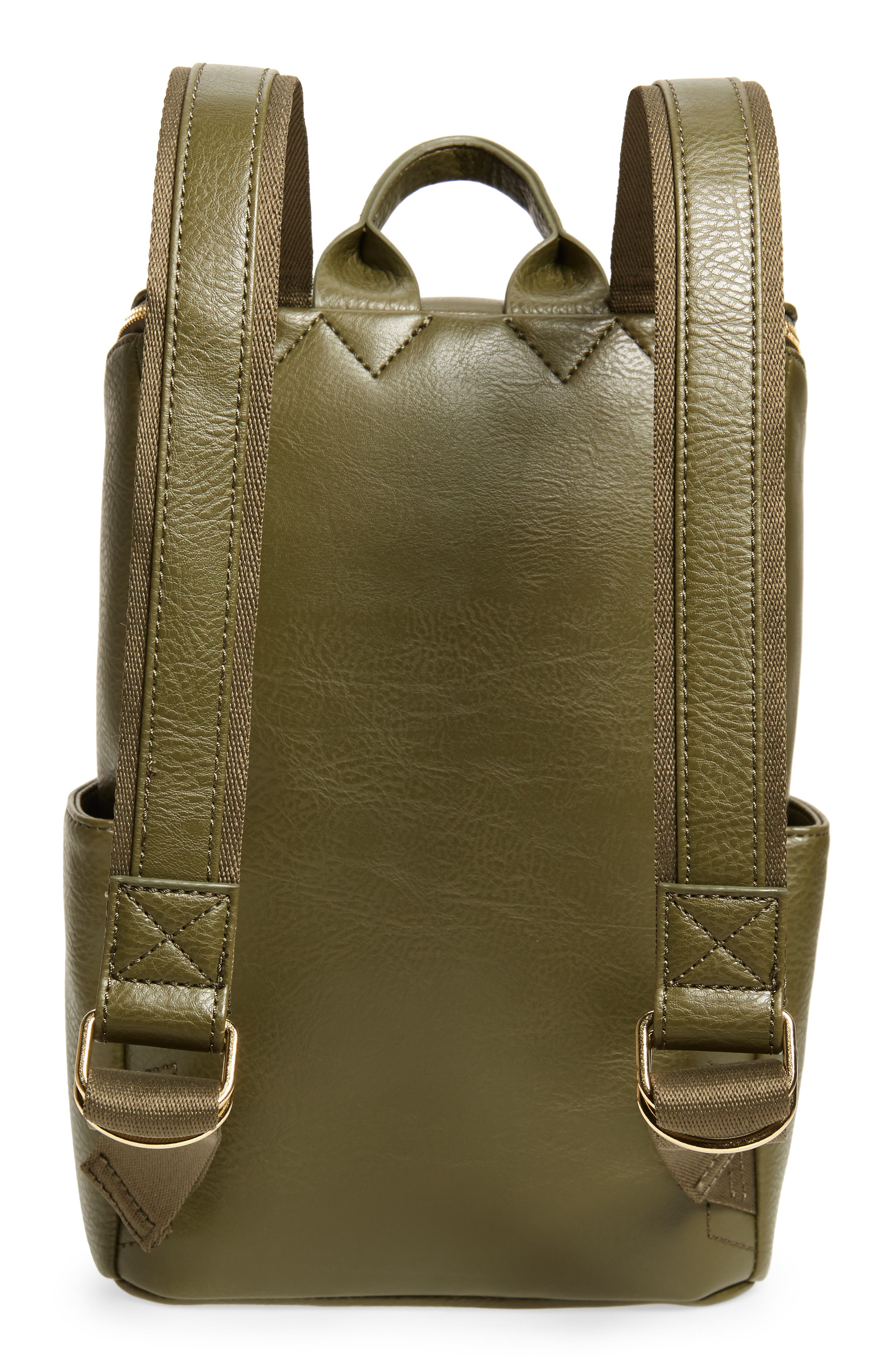 'Brave' Faux Leather Backpack, Alternate, color, LEAF