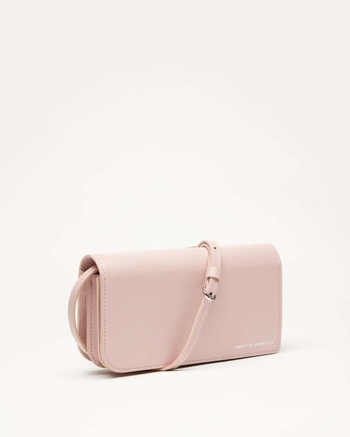 Want Les Essentiels De La Vie Want Les Essentiels Arch Smooth Leather Wallet On Strap In Blush