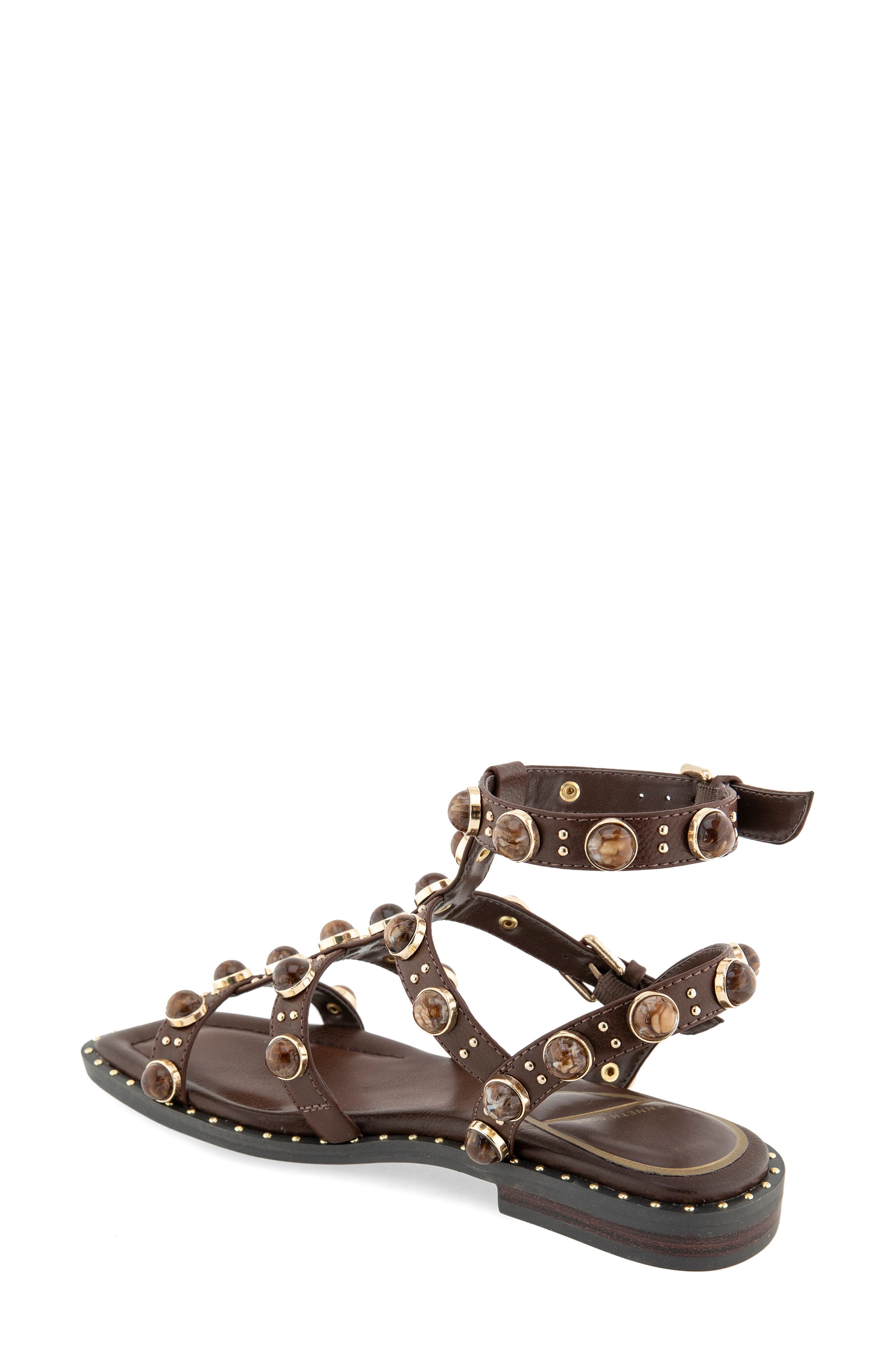 Ruby Stones Ankle Strap Sandal, Alternate, color, DARK BROWN