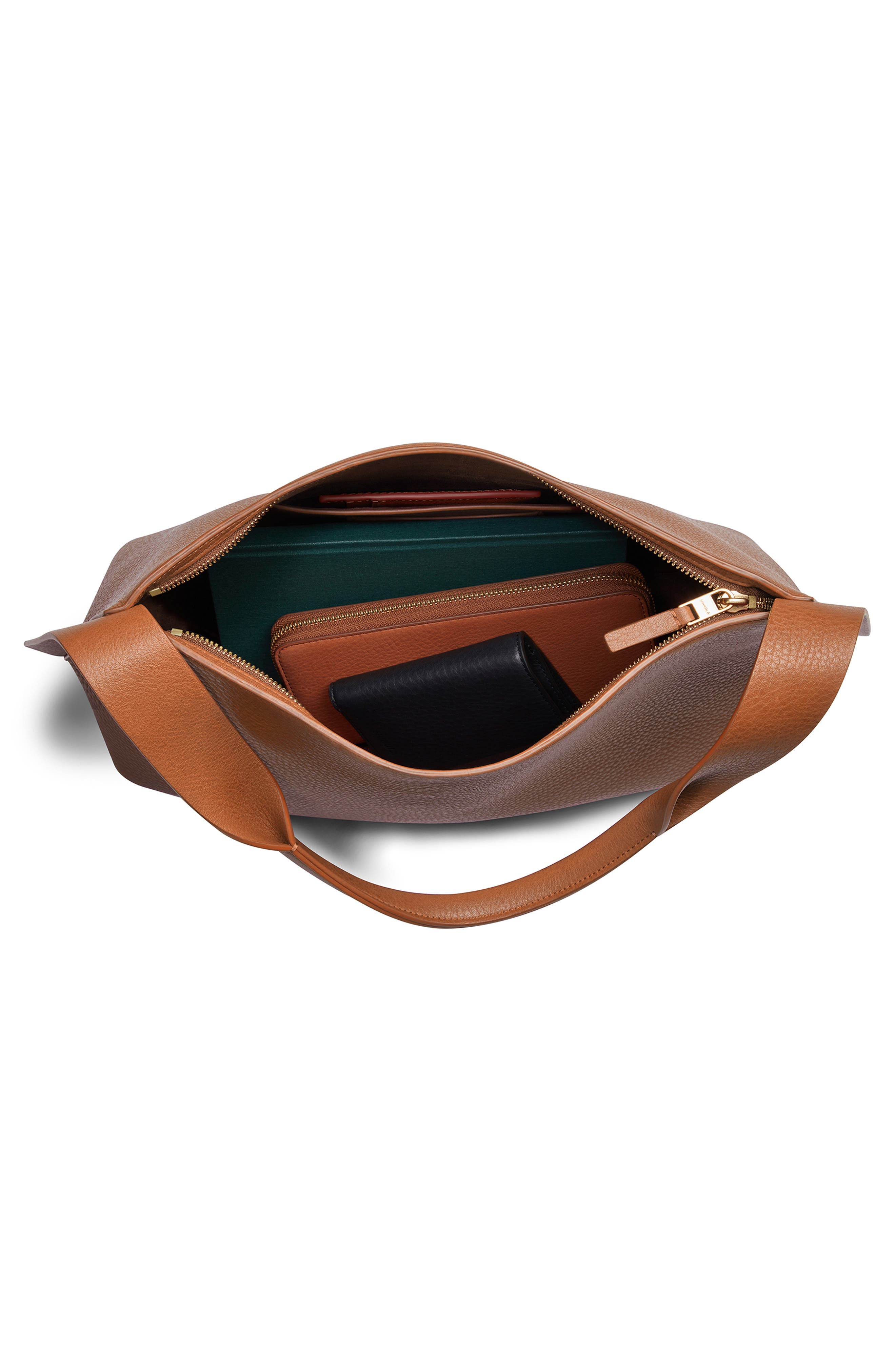 Shinola Medium Derby Leather Shoulder Bag, Alternate, color, Tan