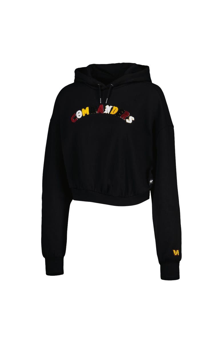 THE WILD COLLECTIVE Women's The Wild Collective Black Washington Commanders Cropped Pullover Hoodie, Alternate, color, 