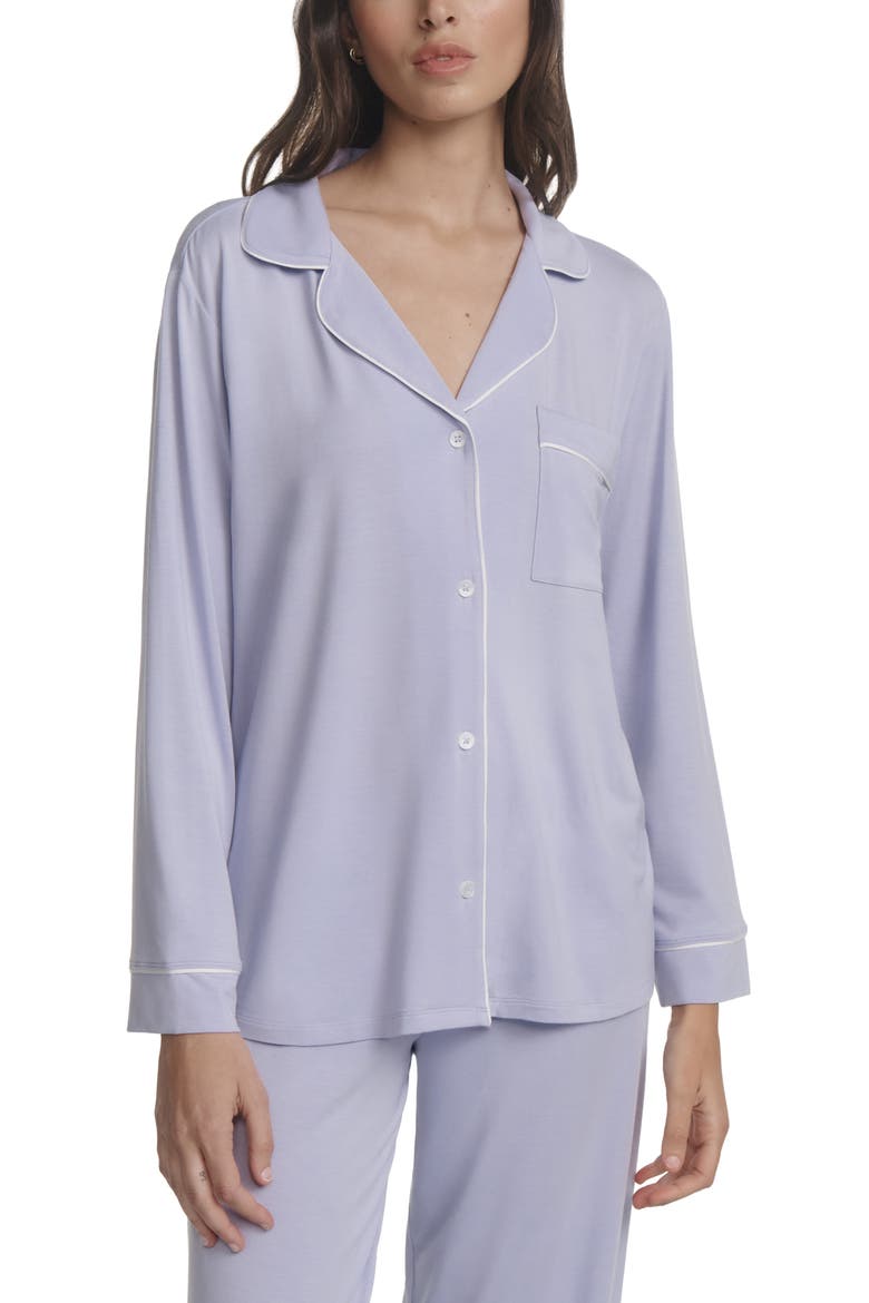 Gisele Long Pajamas, Alternate, color, LAVENDER DUSK/IVORY