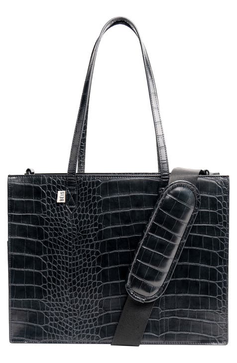 BÉIS - The Work factory Tote (Black Croc)