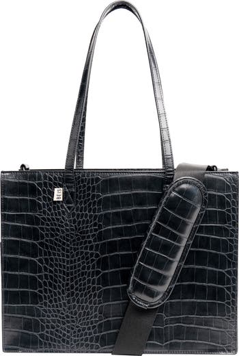 Mini Work Croc Embossed Faux Leather Tote